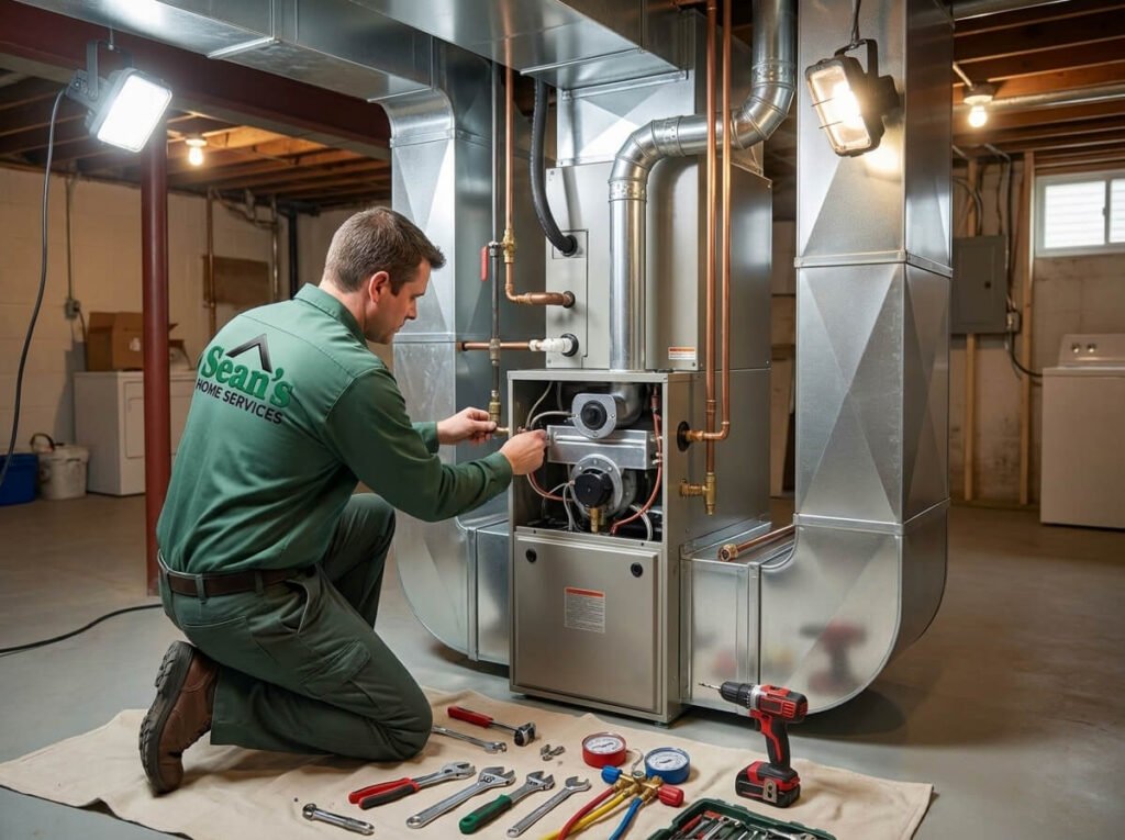 Electric heat pump installed outside a Harveys Lake, PA home